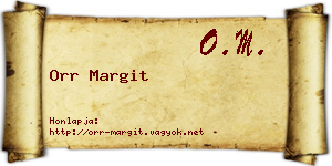 Orr Margit névjegykártya